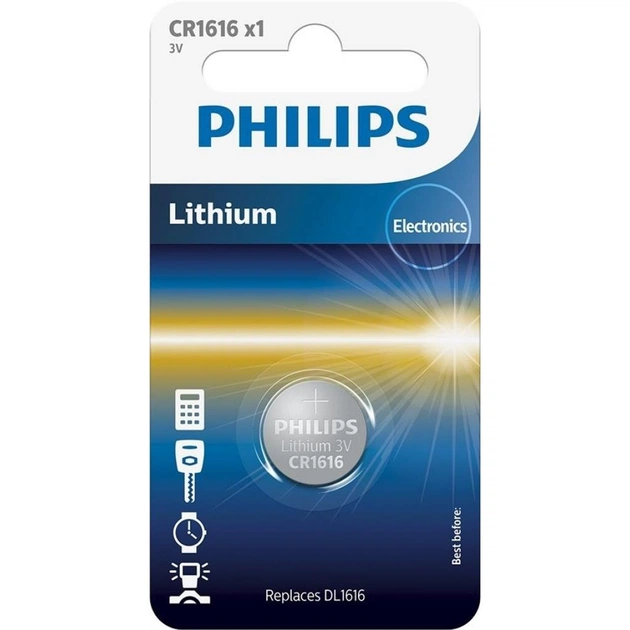 Батарейка Philips CR1616 PHILIPS Lithium (CR1616/00B) - изображение 1