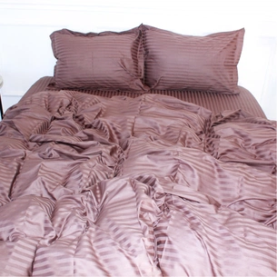 Постільна білизна MirSon SatinStripe 30-0006DarkBrown 220х240 King Size (2200005249475) зображення 1
