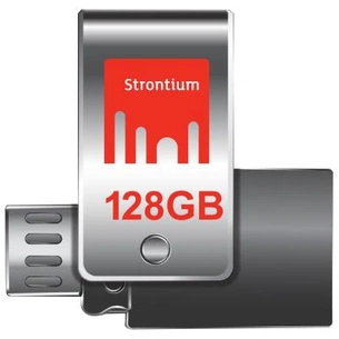 USB флеш накопичувач Strontium Flash 128GB Nitro Plus Silver OTG USB 3.0 (SR128GSLOTG1Z) зображення 1
