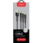 Дата кабель USB 2.0 AM to Lightning + Micro 5P + USB-C 1.4m CBFLEXU1 bl Intaleo (1283126487521) - зменшене зображення 2