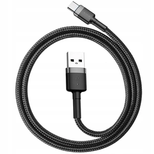 Дата кабель USB 3.1 AM to Type-C 0.5m 3A grey-black Baseus (CATKLF-AG1) зображення 1