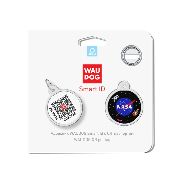 Адресник для тварин WAUDOG Smart ID з QR-паспортом "NASA", коло 25 мм (0625-0147) - picture 4