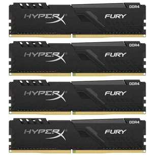 Модуль пам'яті для комп'ютера DDR4 64GB (4x16GB) 3600 MHz Fury Black Kingston Fury (ex.HyperX) (HX436C18FB4K4/64) зображення 1