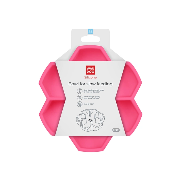 Універсальний посуд для тварин WAUDOG Silicone миска для повільного харчування 450 мл рожева (23537) - picture 4
