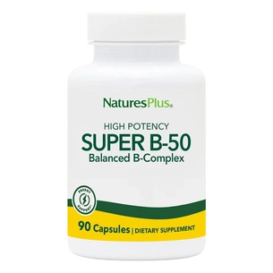 Витамин Natures Plus Супер В-Комплекс, В-50, Super B-50, 90 Вегетарианских Капсул (NAP-01320) изображение 1