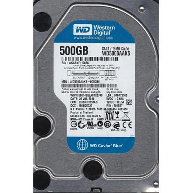 Жорсткий диск 3.5" 500Gb WD (#WD5000AAKS-FR#) - зображення 1