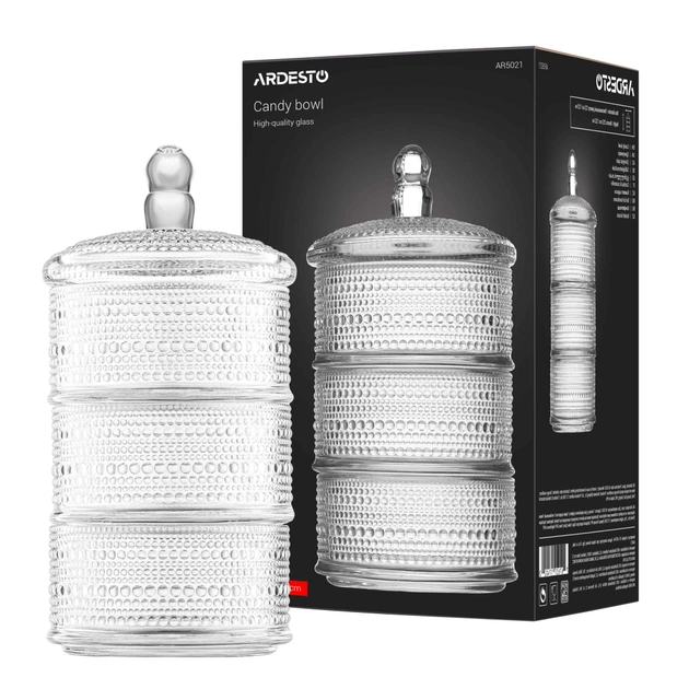 Цукорниця Ardesto Verbena, 12,5 х 25,5 см, скло, прозорий (AR5021) - picture 4
