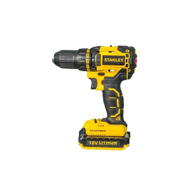 Шуруповерт Stanley SBD20S2K 18V, з ударом, безщіт, 55Нм, Li-Ion, 2 акумулятора - зображення 1