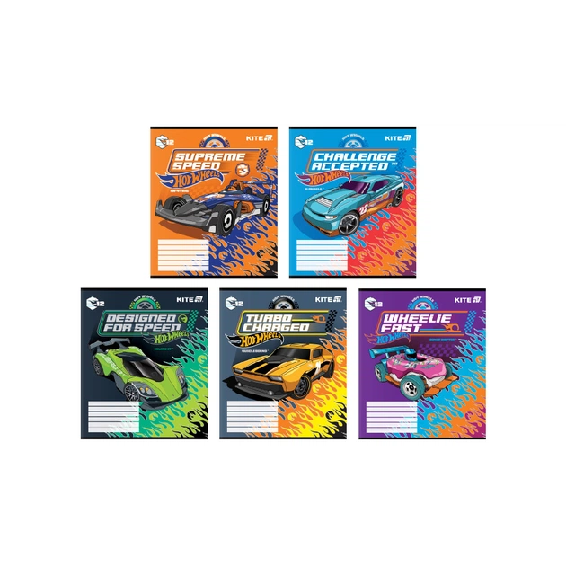 Зошит Kite Hot Wheels, 12 аркушів, лінія (HW25-234) - изображение 1