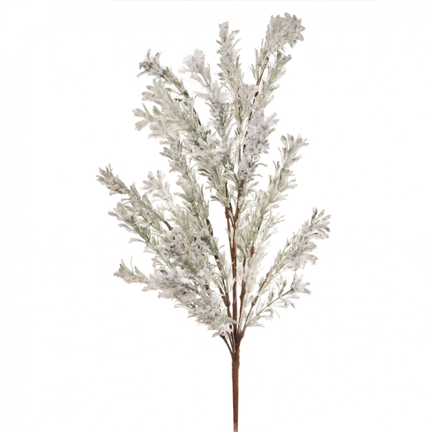 Декоративна гілка YES! Fun Дрібні листочки Засніжена 84 см (974811) - picture 1