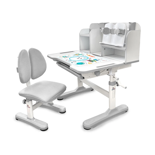 Парта зі стільцем Evo-kids Panda grey (BD-28 G) - зображення 1
