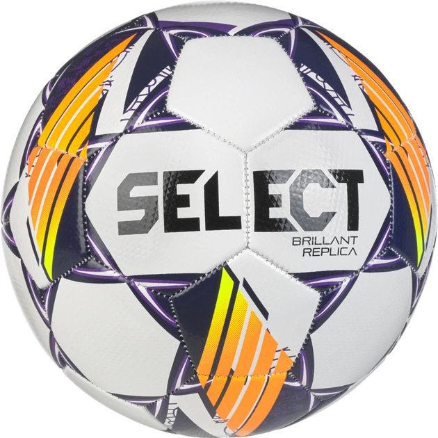 М'яч футбольний Select Brillant Replica v24 біло-фіолетовий Уні 5 (5703543350520) - зображення 1