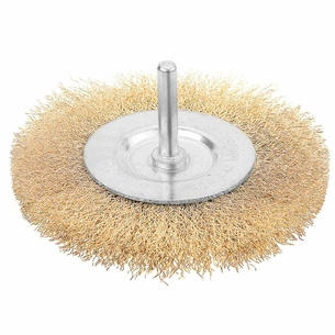 Щітка для електроінструменту Tolsen дискова 75 мм х 6.4 мм, гофрований латунований дріт (77542) зображення 1