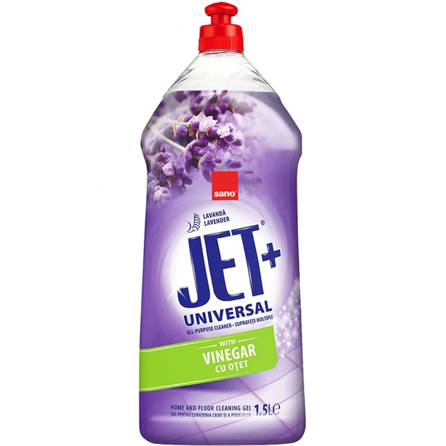 Рідина для чищення ванн Sano Jet Universal Gel з оцтом та ароматом лаванди 1.5 л (7290108351156) - изображение 1