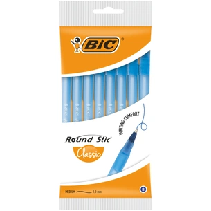 Ручка масляна Bic Round Stic, синя, 8шт в блістері (bc928497) зображення 1