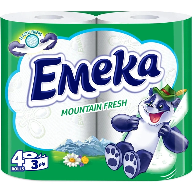 Туалетная бумага Emeka Mountain Fresh 3 слоя 4 рулона (3800024026492) - изображение 1