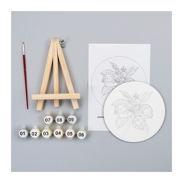 Картина по номерам Rosa Сонячні лимони", кругла, 15 см, з мольбертом (4823098548683) - picture 3