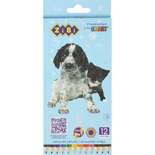 Олівці кольорові ZiBi Dogs&Cats шестигранні 12 кольорів (ZB.2427) зображення 1