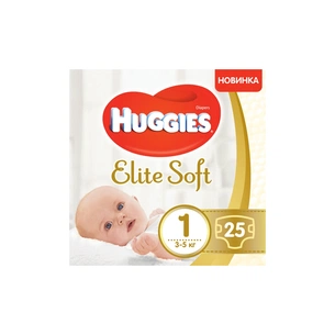 Підгузки Huggies Elite Soft 1 (3-5 кг) 25 шт (5029053578040) зображення 1