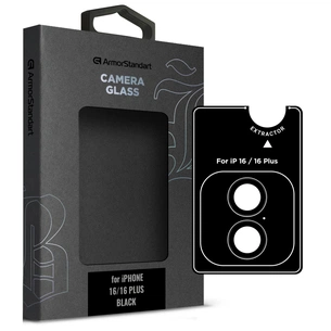 Скло захисне Armorstandart for Camera Supreme BI iPhone 16/16 Plus Black (ARM79425) зображення 1