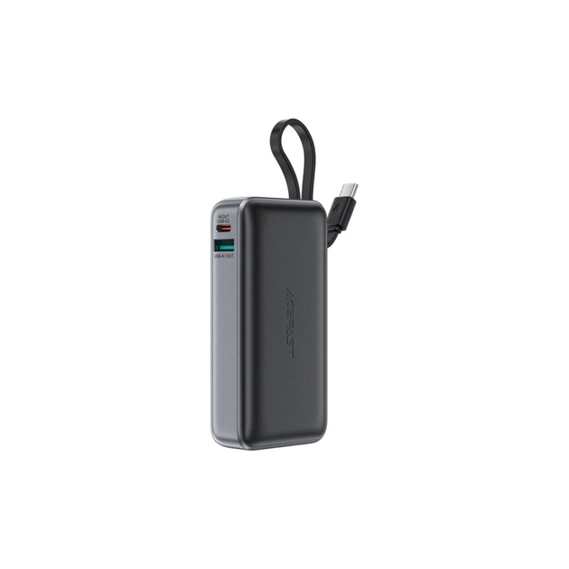 Батарея універсальна Acefast 10000mAh 30W PD, USB-C witch cable, USB-A, Li-Pol, M7 Black (6974316283379) - зображення 1