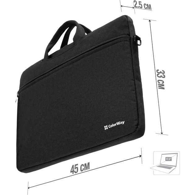 Сумка для ноутбука ColorWay 17.3" Casual Black (CW-LBC173-BK) - picture 5