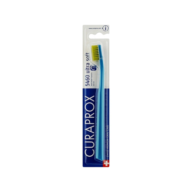 Зубна щітка Curaprox CS 5460 Ultra Soft Ультрам'яка D 0.10 мм Синя із салатовою щетиною (CS 5460-26) - зображення 1