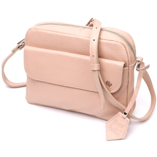 Сумка Grande Pelle Крос-боді з натуральної шкіри Пудрова (11694) зображення 1