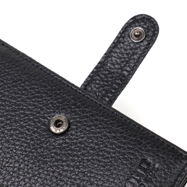 Портмоне Bond Accessories З натуральної зернистої шкіри Чорне (22055) - изображение 5