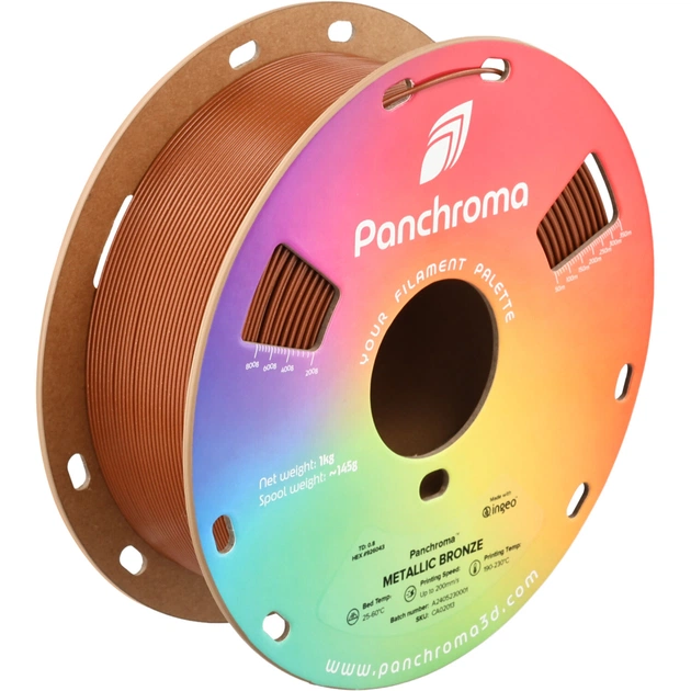Пластик для 3D-принтера Polymaker PLA PANCHROMA METALLIC 1,75mm 1kg BRONZE (CA02013) - изображение 1