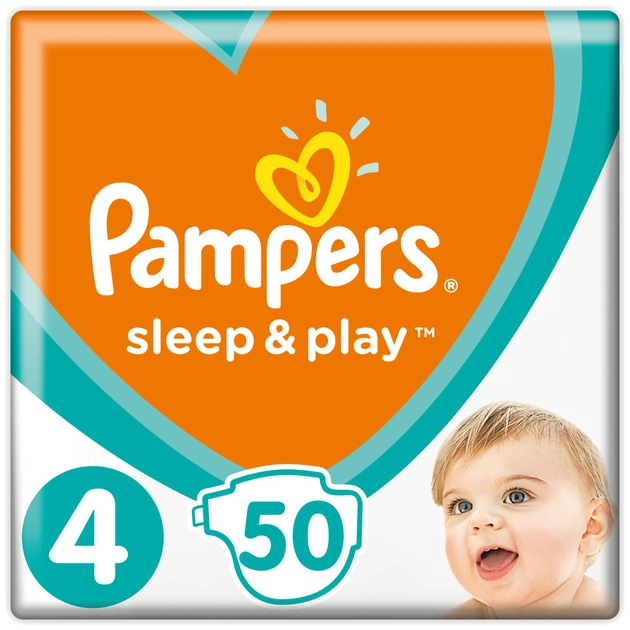 Підгузки Pampers Sleep & Play Maxi Розмір 4 (9-14 кг), 50 шт (8001090669056) - изображение 1