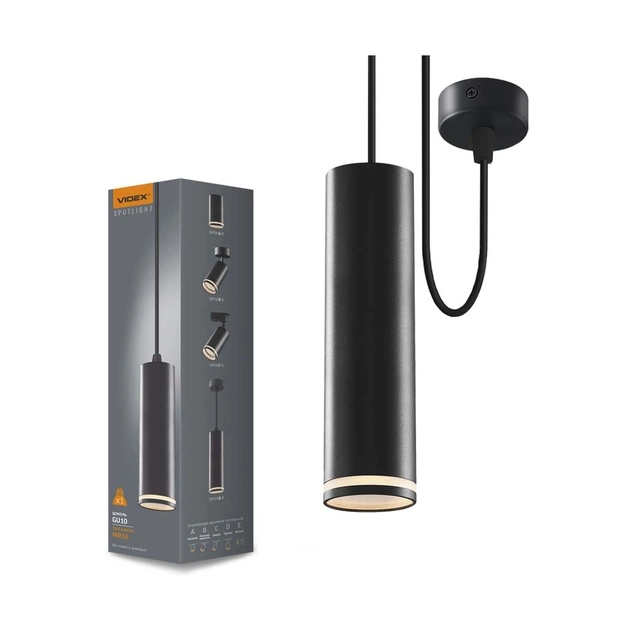 Світильник Videx під лампу GU10 SPF05D підвісний чорний (VL-SPF05D-B) - зображення 3