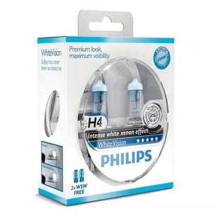 Автолампа Philips H4 WhiteVision +60%, 3700K, 2шт (12342WHVSM) зображення 1