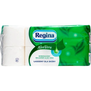 Туалетний папір Regina Aloe Vera 18 м 150 відривів 3 шари 8 рулонів (8004260268554/8004260499088) зображення 1