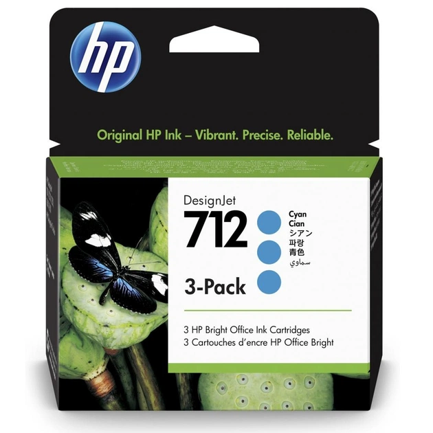 Картридж HP DJ No.712 DesignJet Т230/Т630 3-Pack 29-ml Cyan (3ED77A) - изображение 1
