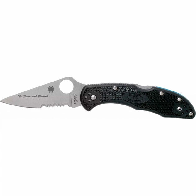 Ніж Spyderco Delica 4 Lightweight Thin Blue Line (C11FPSBKBL) - изображение 1