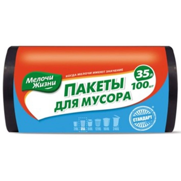 Пакети для сміття Мелочи Жизни Стандарт 35 л 100 шт (4823058323817) - изображение 1
