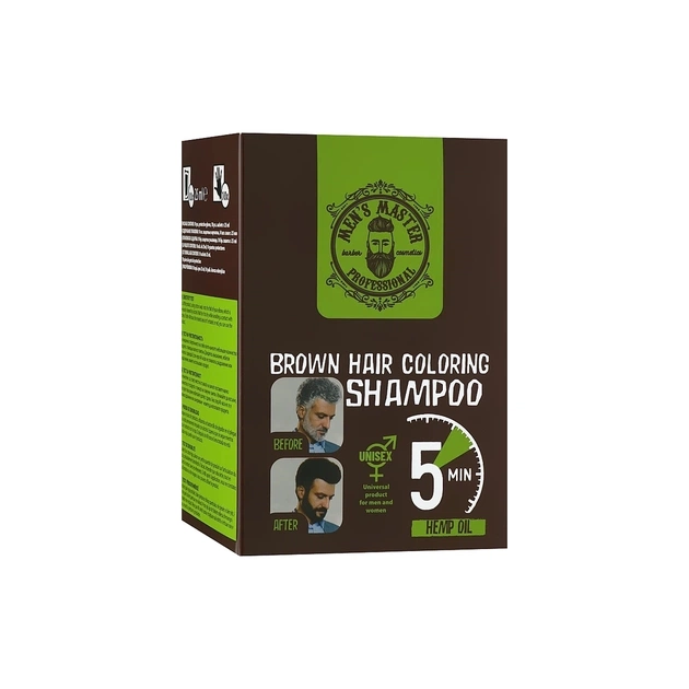 Оттеночный шампунь Men's Master Brown Hair Coloring Shampoo Для камуфлирования седины 10 х 25 мл (3800010528351) - изображение 1