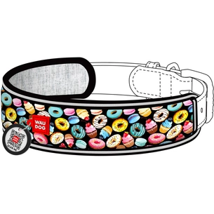 Ергономічні накладки на нашийник WAUDOG Nylon з QR-паспортом Пончики S-M 15-20 мм (2402-0070) зображення 1