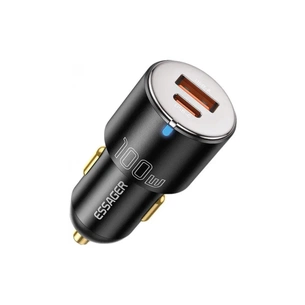 Зарядний пристрій Essager 1xUSB-C 100W + 1xUSB black (ECCAC-QTZ01) зображення 1