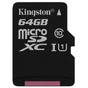 Карта пам'яті Kingston 64GB microSDXC Class 10 UHS-I (SDC10G2/64GBSP) - зменшене зображення 1
