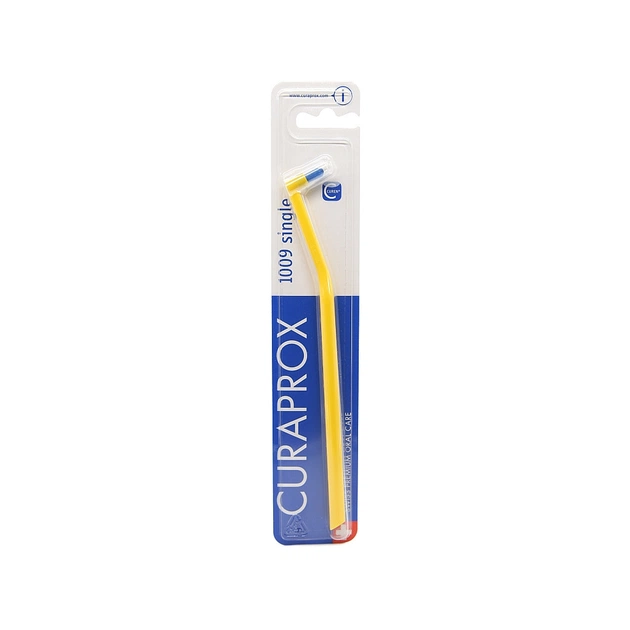 Зубна щітка Curaprox CS 1009 Single & Sulcular 9 мм Монопучкова Жовта (CS 1009-09) - зображення 1