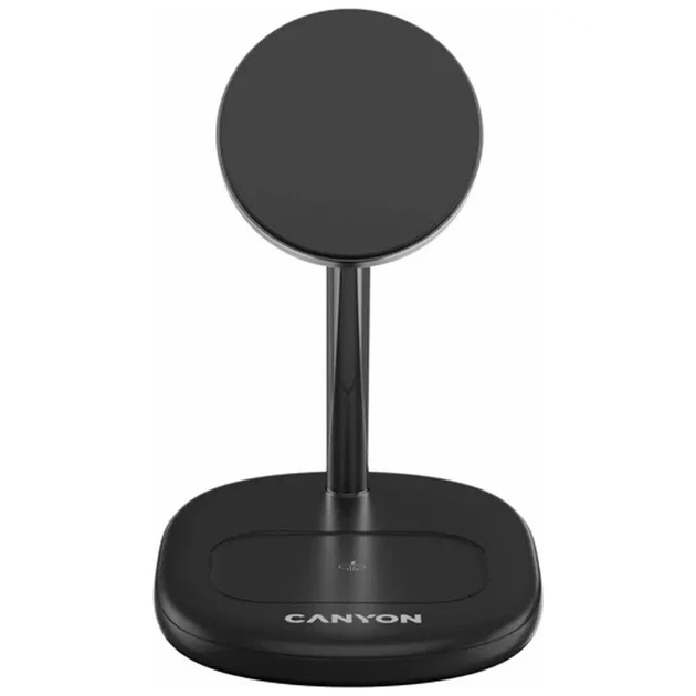 Зарядний пристрій Canyon wireless charger WCS-205 15W Qi2 2in1 Black (CNS-WCS205B) - picture 2