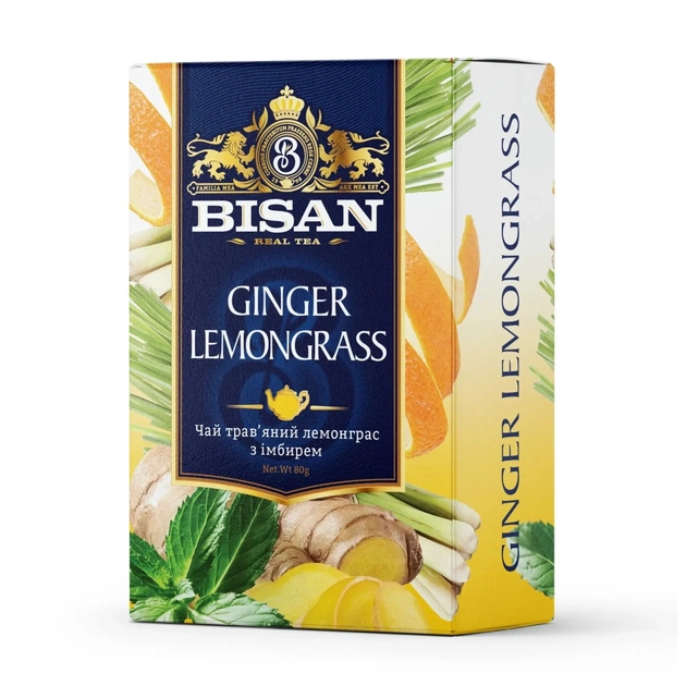 Чай Bisan Ginger Lemongrass 80 г (4820186122558) - зображення 1