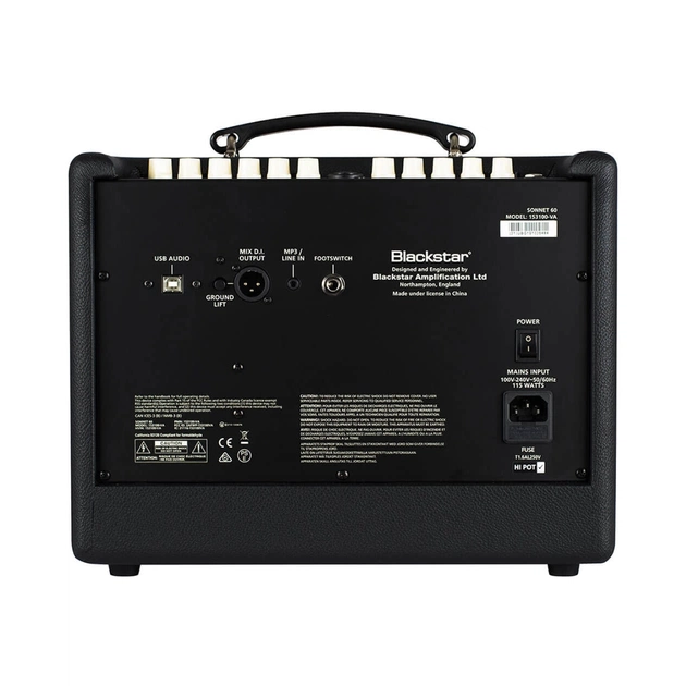 Комбопідсилювач Blackstar Sonnet 60 Acoustic Black (301038) - picture 3