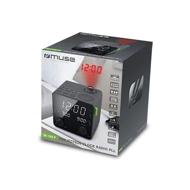 Настільний годинник Muse Радіо-годинник з USB та проекцією (M-189 P) - picture 4