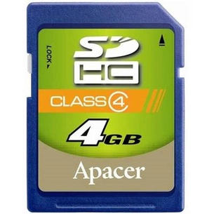 Карта пам'яті Apacer 4Gb SDHC class 4 (AP4GSDHC4-R) зображення 1