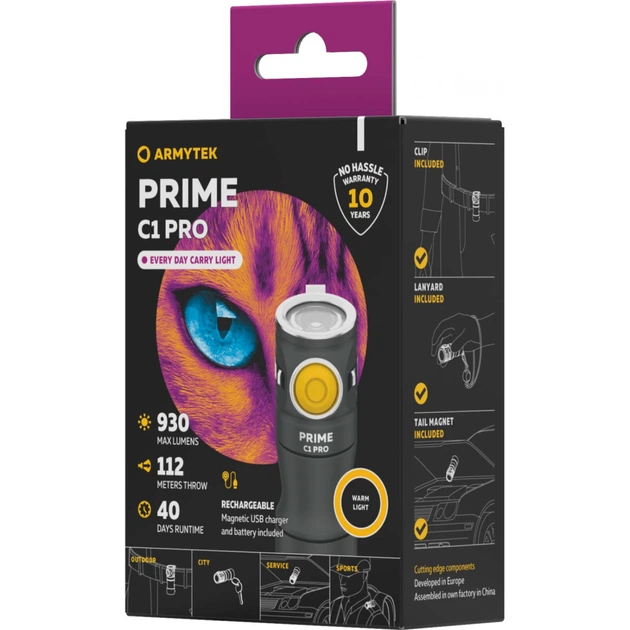 Ліхтар Armytek Prime C1 Pro Marnet USB Warm (F07901W) - зображення 3