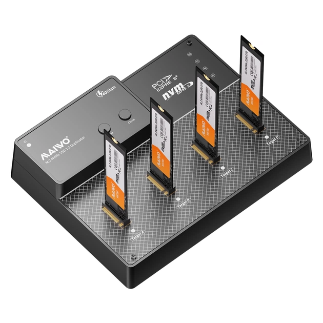 Док-станція для накопичувачів Maiwo 4*NVMe M.2 SSD Key M/B+M to USB4.0 USB-C 40Gbps (K3015P4) - picture 1