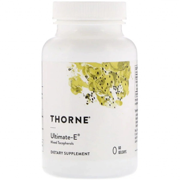 Вітамін Thorne Research Вітамін Е, Суміш токоферолу, Ultimate-E, 60 гелевих капсул (THR-14301) - зображення 1